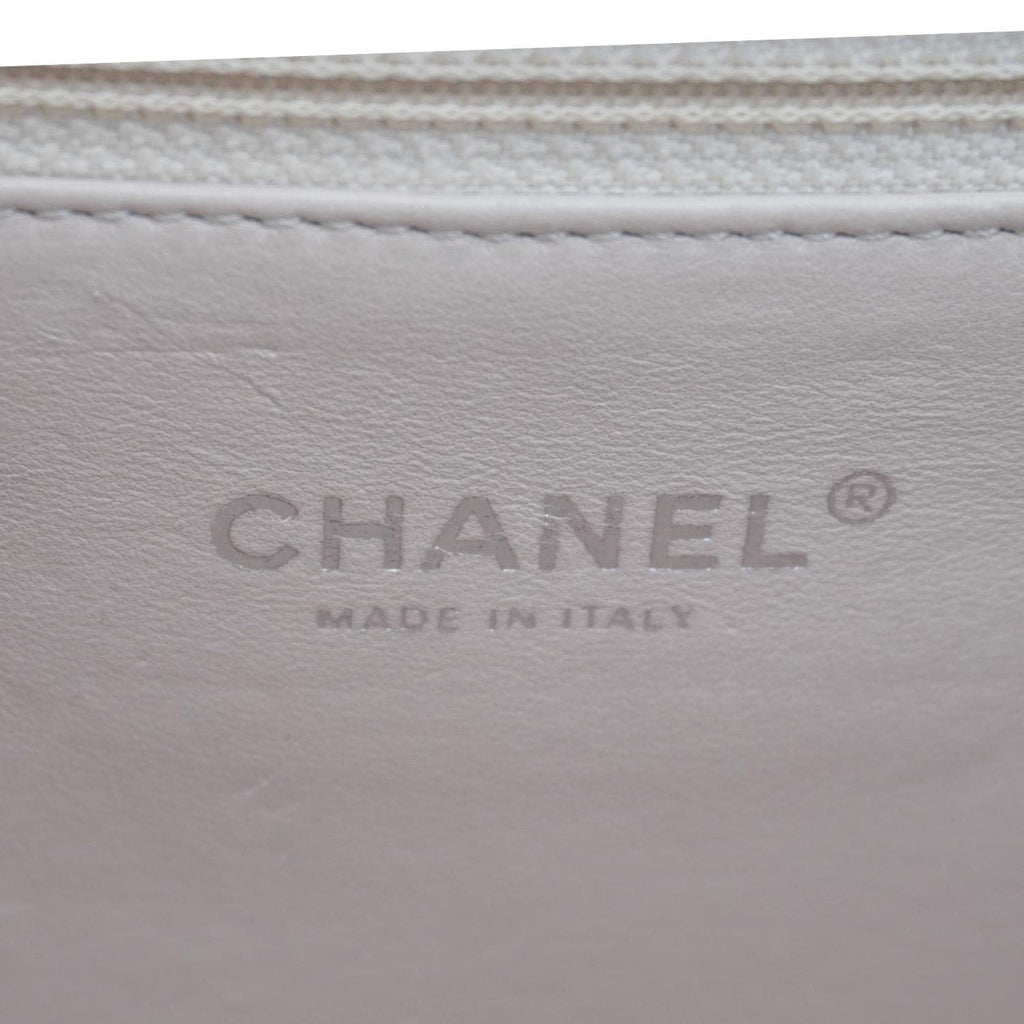Chanel CC Flap Quilted Leather Chain Crossbody Bag White