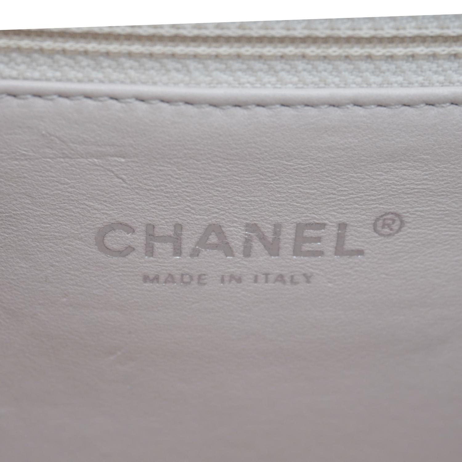 Chanel CC Flap Quilted Leather Chain Crossbody Bag White