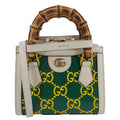 GUCCI Diana Mini Gucci Monogram Calfskin Leather Tote Bag Green 655661