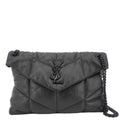 YVES SAINT LAURENT Loulou Puffer Quilted Lambskin Leather Crossbody Bag Black