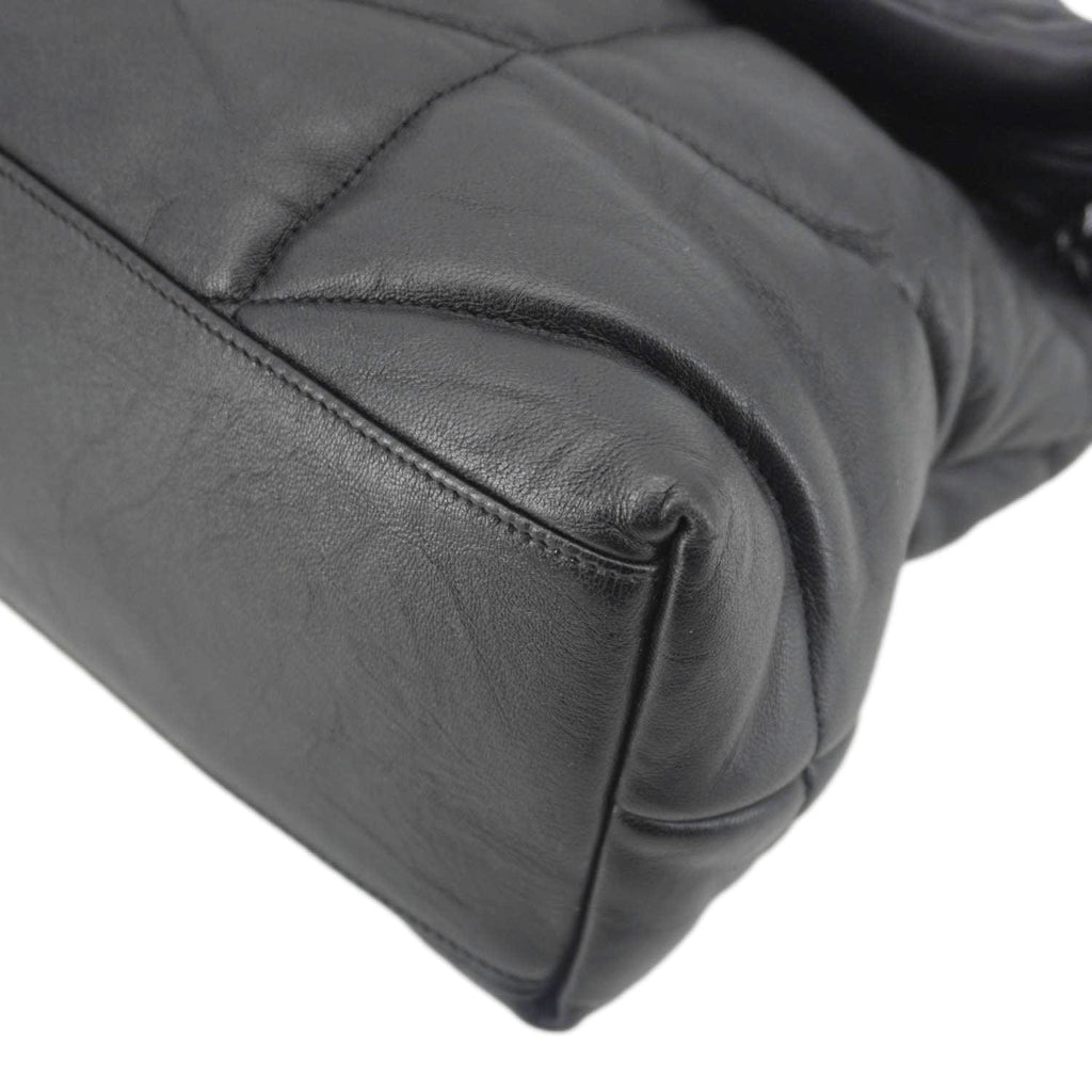 YVES SAINT LAURENT Loulou Puffer Quilted Lambskin Leather Crossbody Bag Black