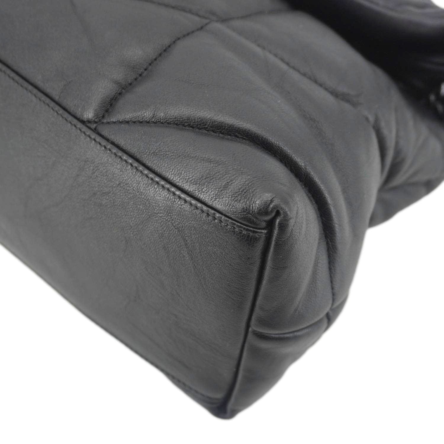 YVES SAINT LAURENT Loulou Puffer Quilted Lambskin Leather Crossbody Bag Black