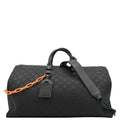 LOUIS VUITTON Keepall 50 by Virgil Abloh Taurillon Leather Travel Bag Absolute Black