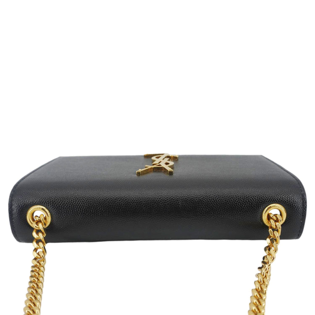 YVES SAINT LAURENT Kate Medium Grain De Poudre Leather Crossbody Bag Black