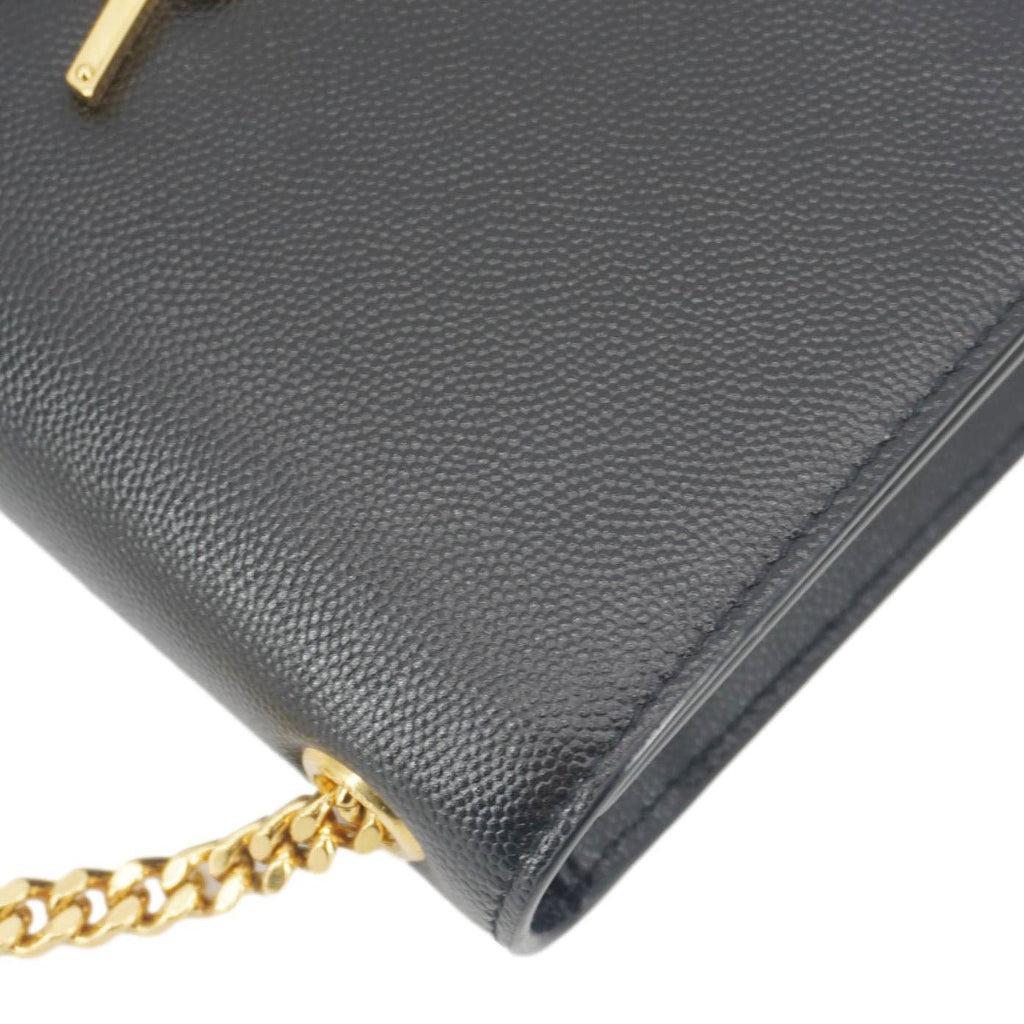 YVES SAINT LAURENT Kate Medium Grain De Poudre Leather Crossbody Bag Black