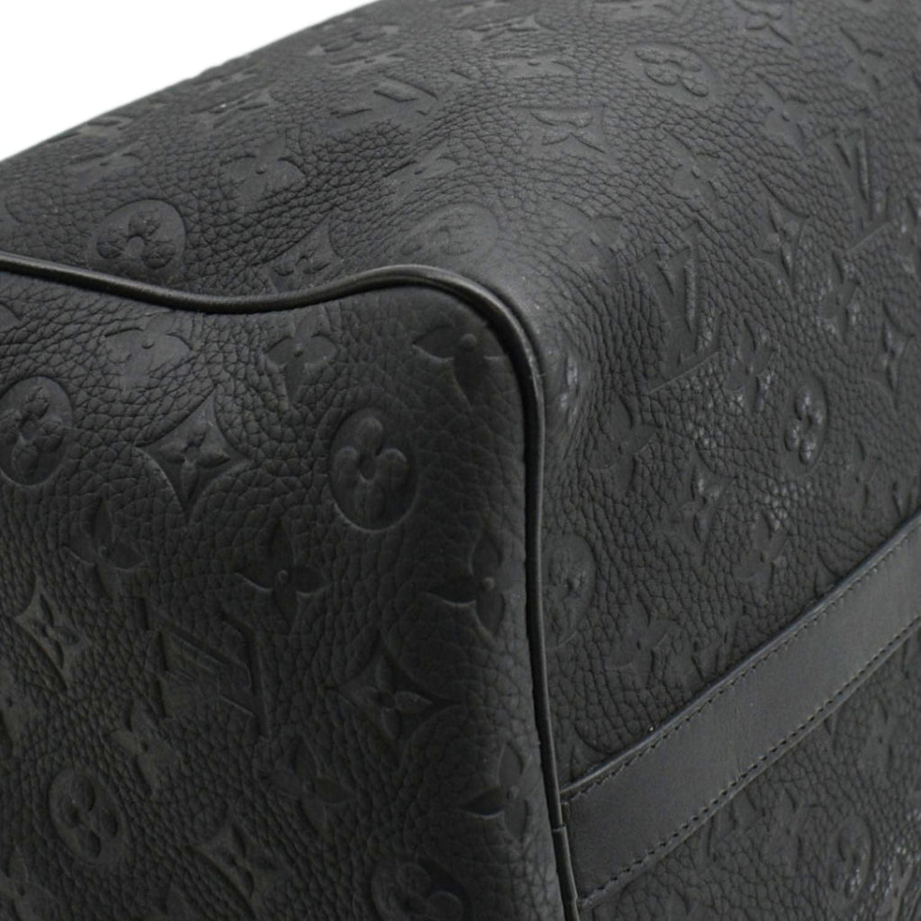 LOUIS VUITTON Keepall 50 by Virgil Abloh Taurillon Leather Travel Bag Absolute Black