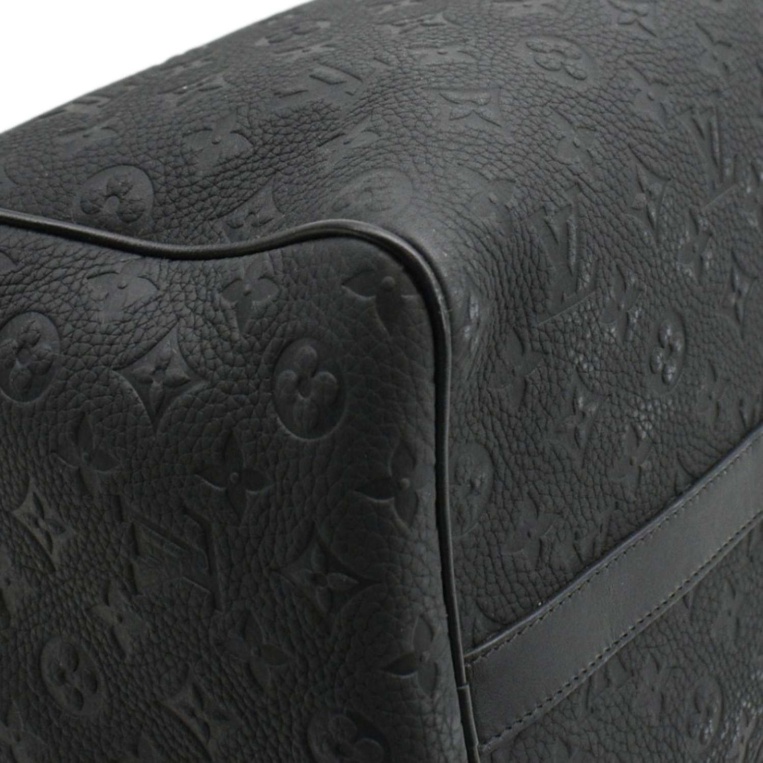 LOUIS VUITTON Keepall 50 by Virgil Abloh Taurillon Leather Travel Bag Absolute Black
