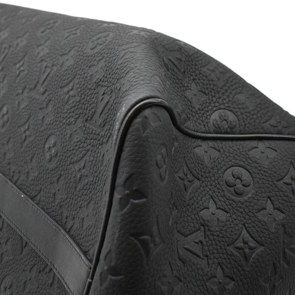 LOUIS VUITTON Keepall 50 by Virgil Abloh Taurillon Leather Travel Bag Absolute Black