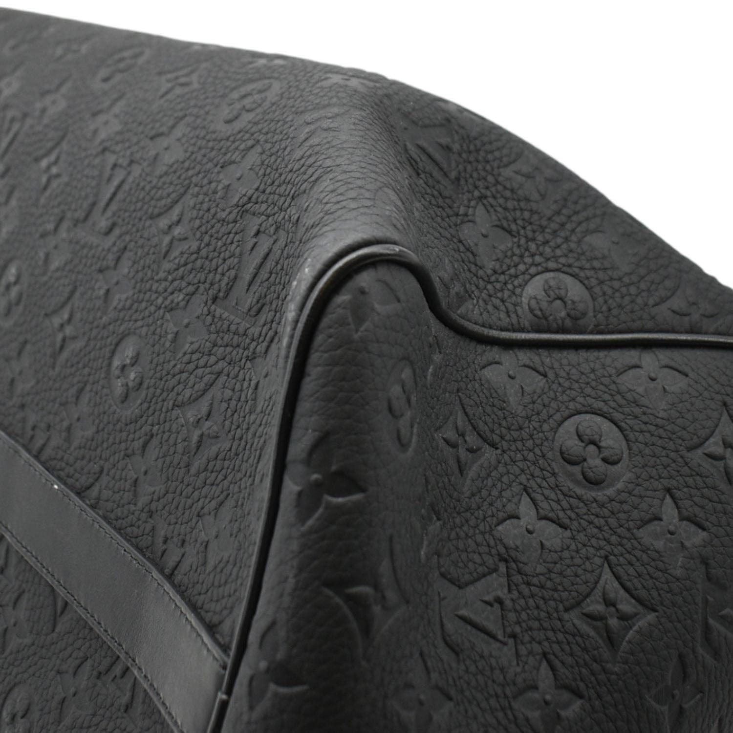 LOUIS VUITTON Keepall 50 by Virgil Abloh Taurillon Leather Travel Bag Absolute Black