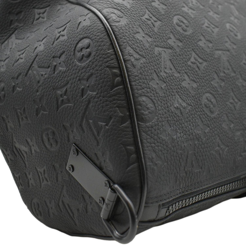 LOUIS VUITTON Keepall 50 by Virgil Abloh Taurillon Leather Travel Bag Absolute Black