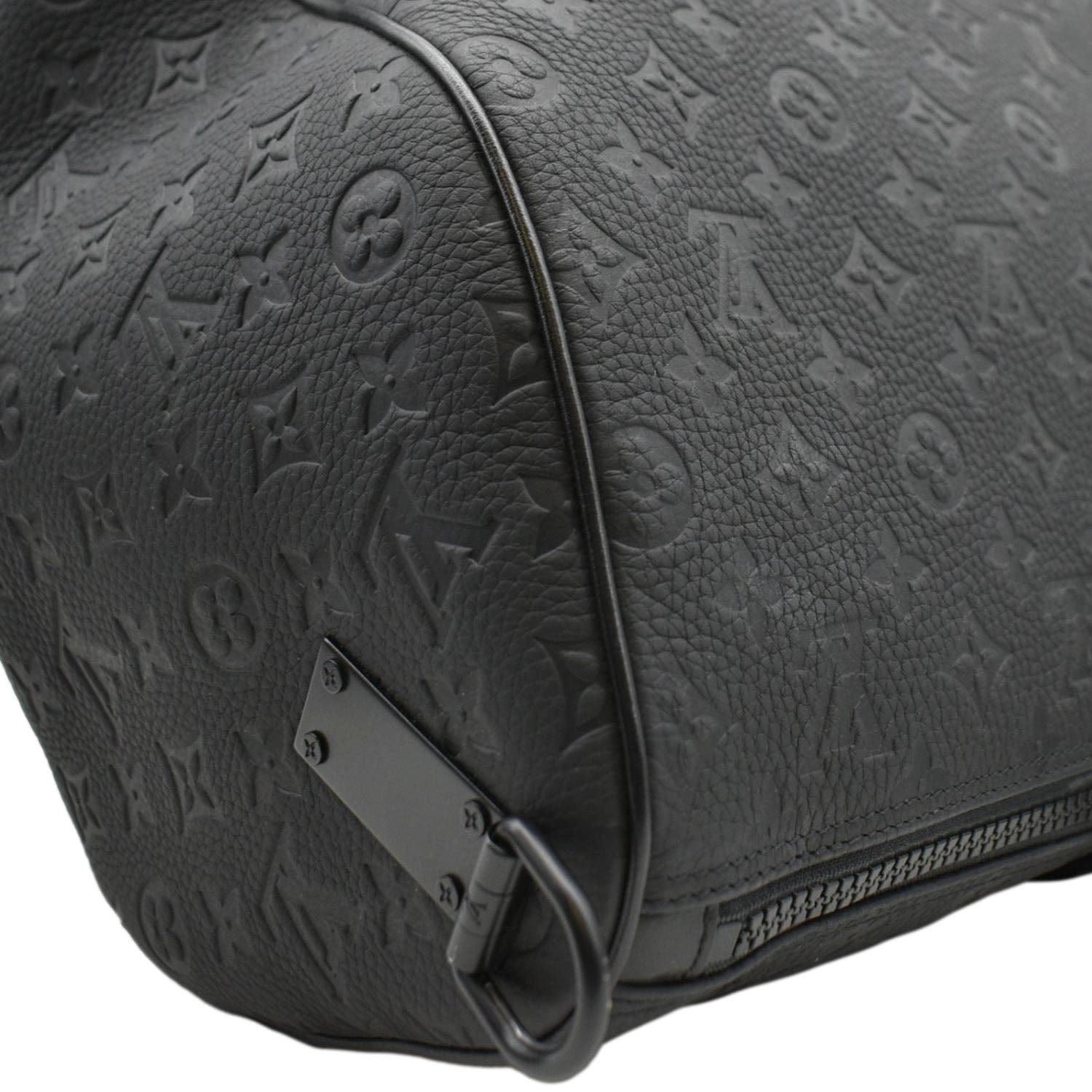 LOUIS VUITTON Keepall 50 by Virgil Abloh Taurillon Leather Travel Bag Absolute Black