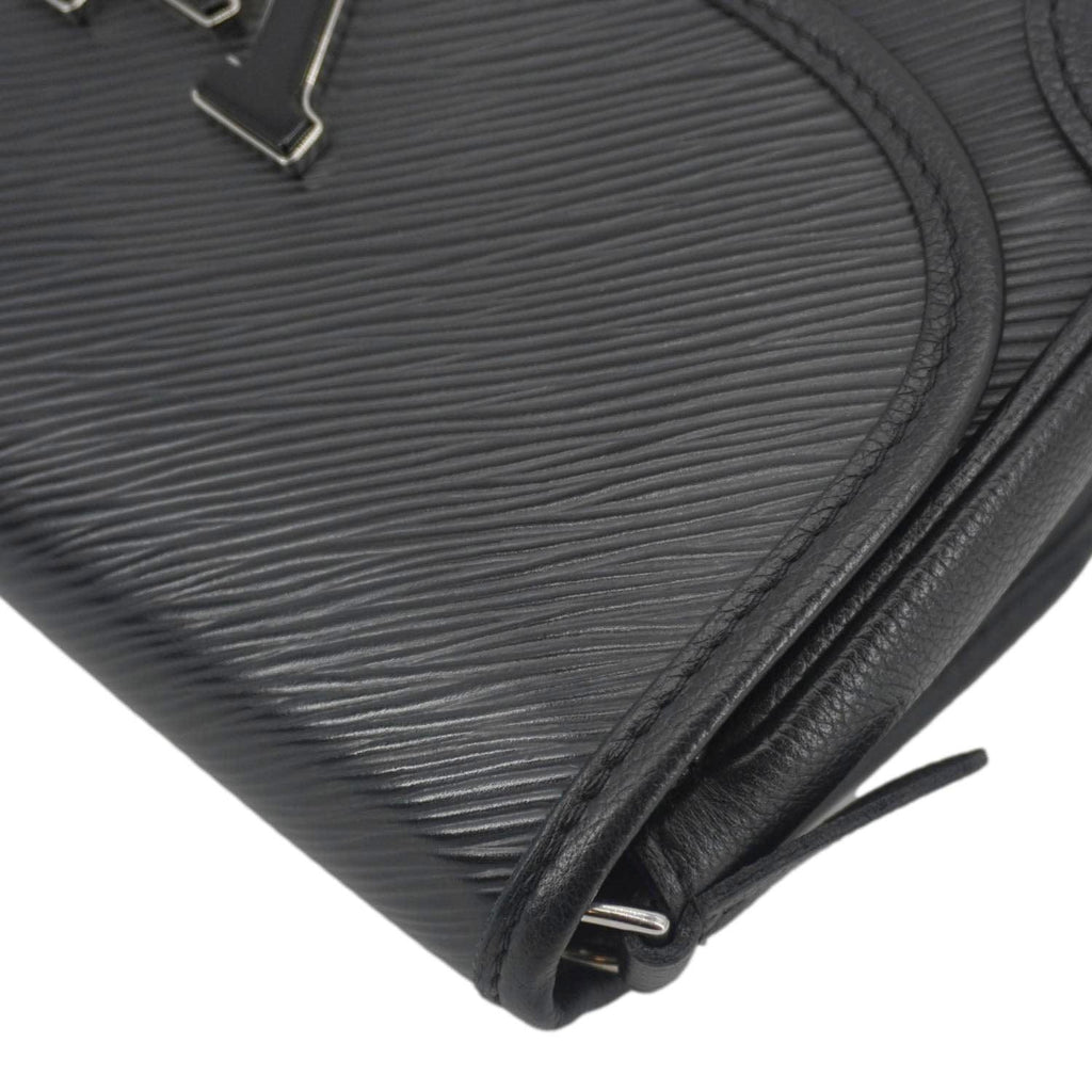 LOUIS VUITTON Buci Epi Leather Shoulder Bag Black