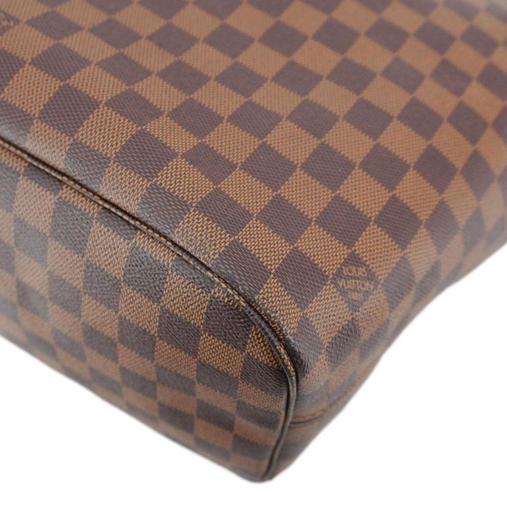 LOUIS VUITTON Neverfull MM Damier Ebene Shoulder Bag Brown