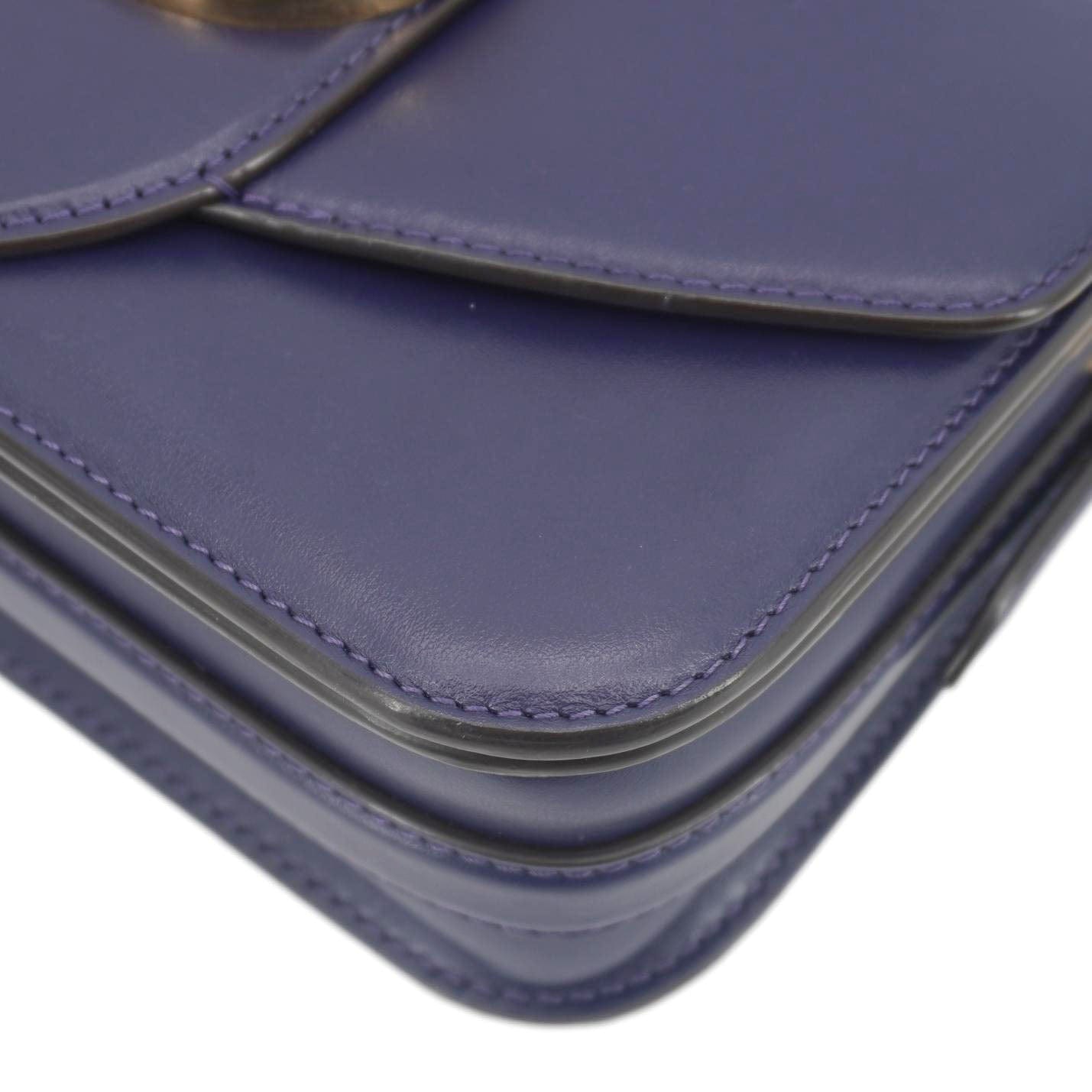 LOUIS VUITTON LV Pont 9 Calfskin Leather Shoulder Bag Navy Blue