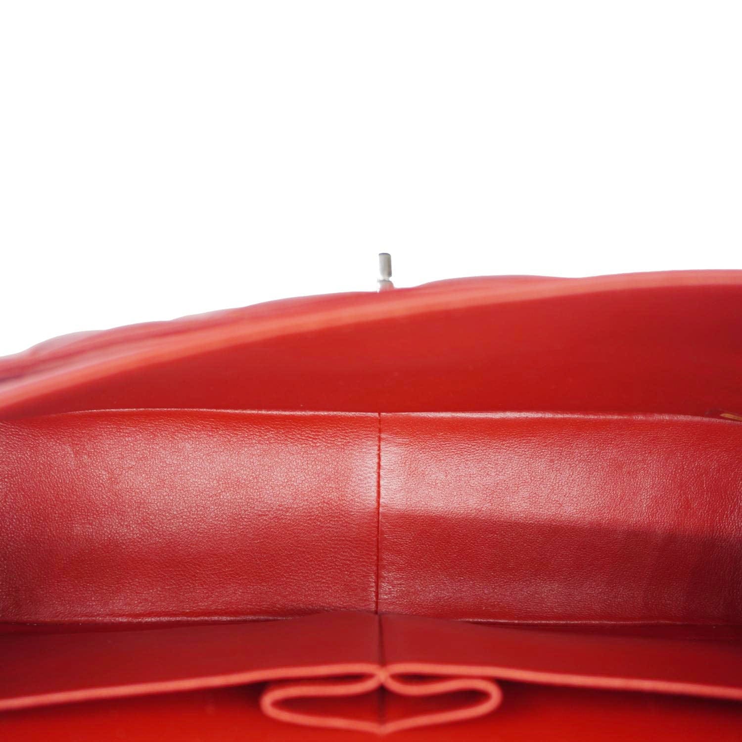 Chanel Classic Jumbo Double Flap Quilted Leather Crossbody Bag Red