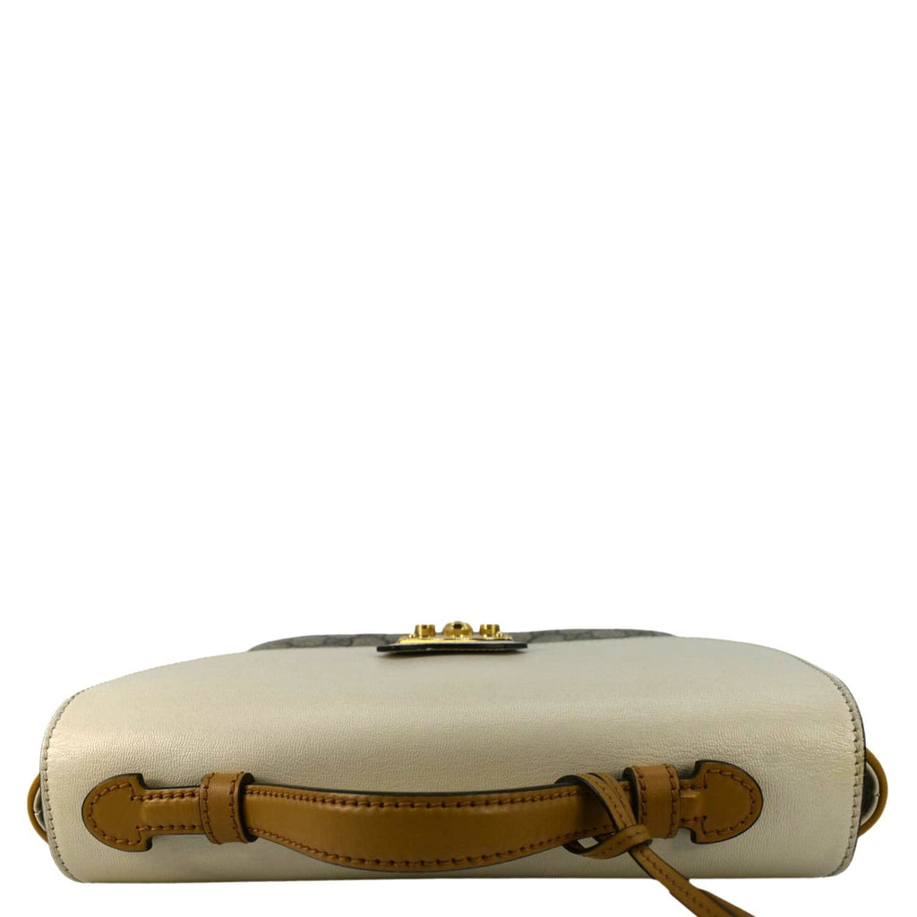 GUCCI Padlock Flap Gucci Canvas Shoulder Bag Beige 644527