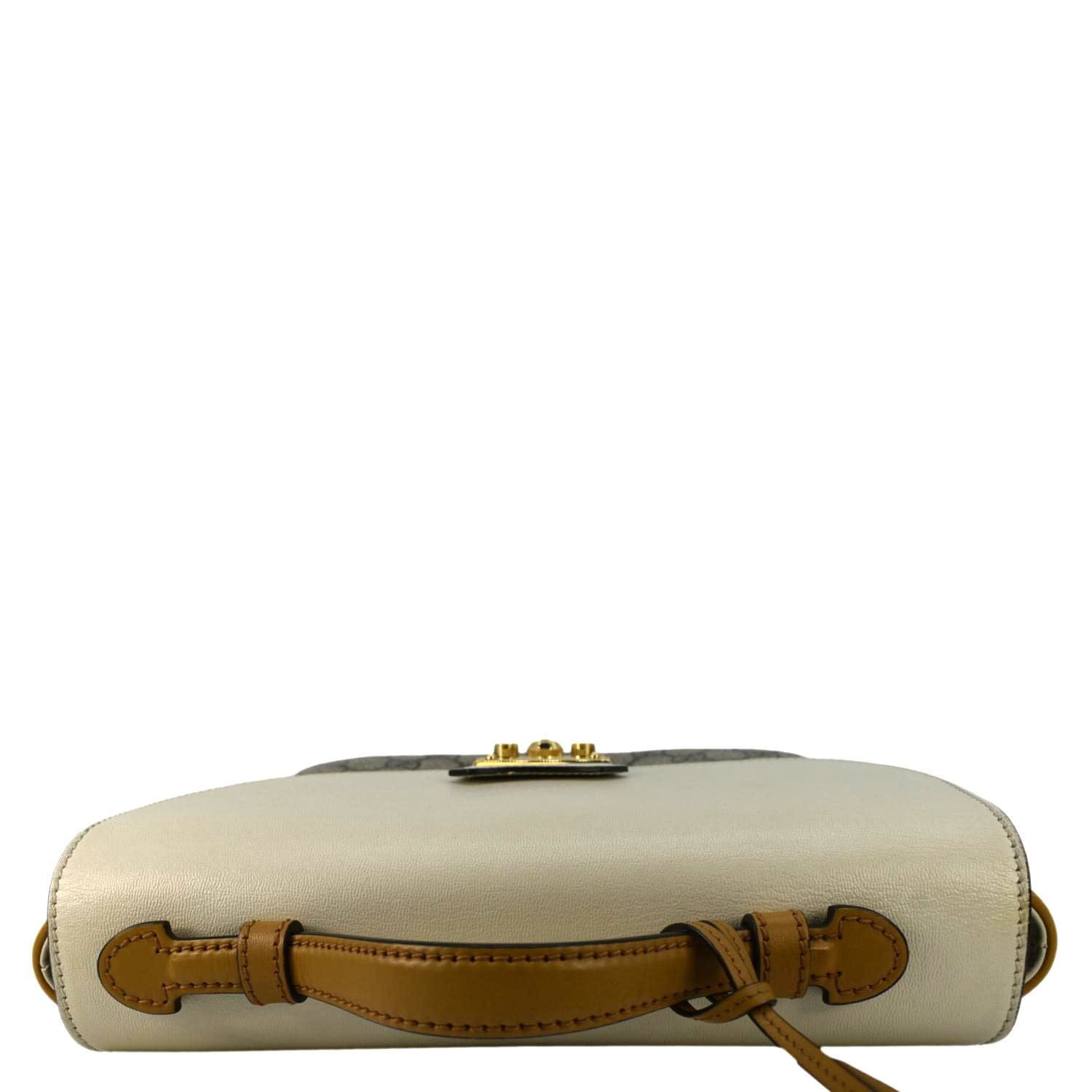 GUCCI Padlock Flap Gucci Canvas Shoulder Bag Beige 644527