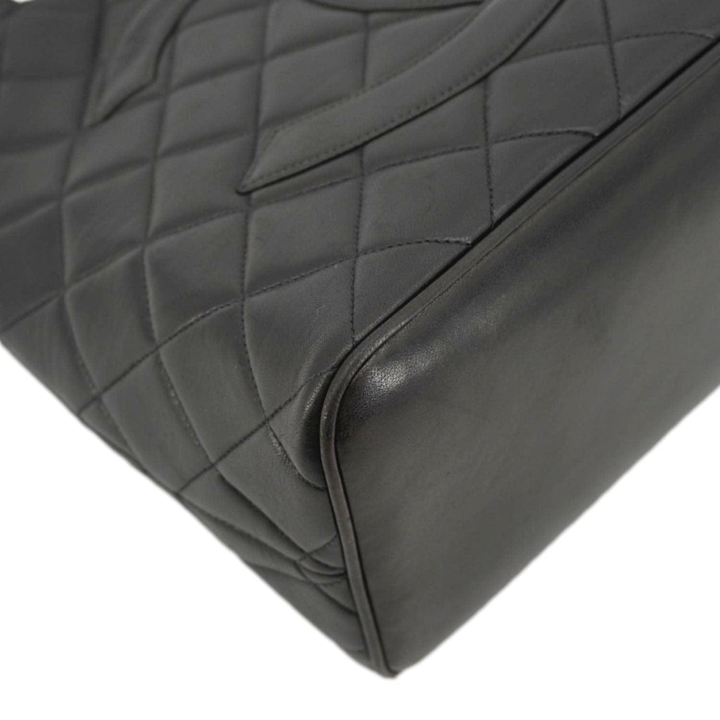 Chanel Medallion Quilted Leather Tote Bag Black
