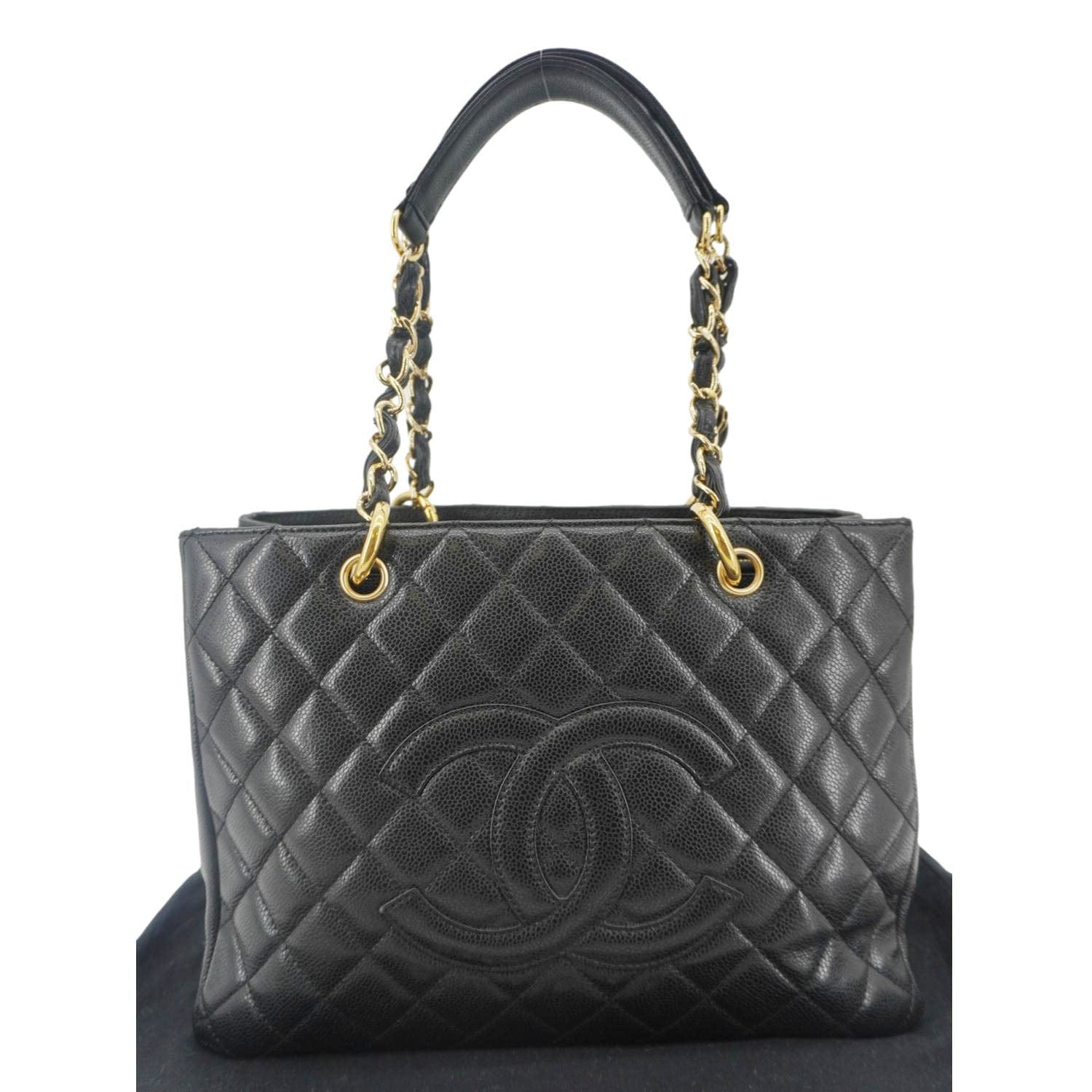 Chanel Grand Shopping Quilted Leather Tote Bag Black