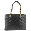 Chanel Grand Shopping Quilted Leather Tote Bag Black