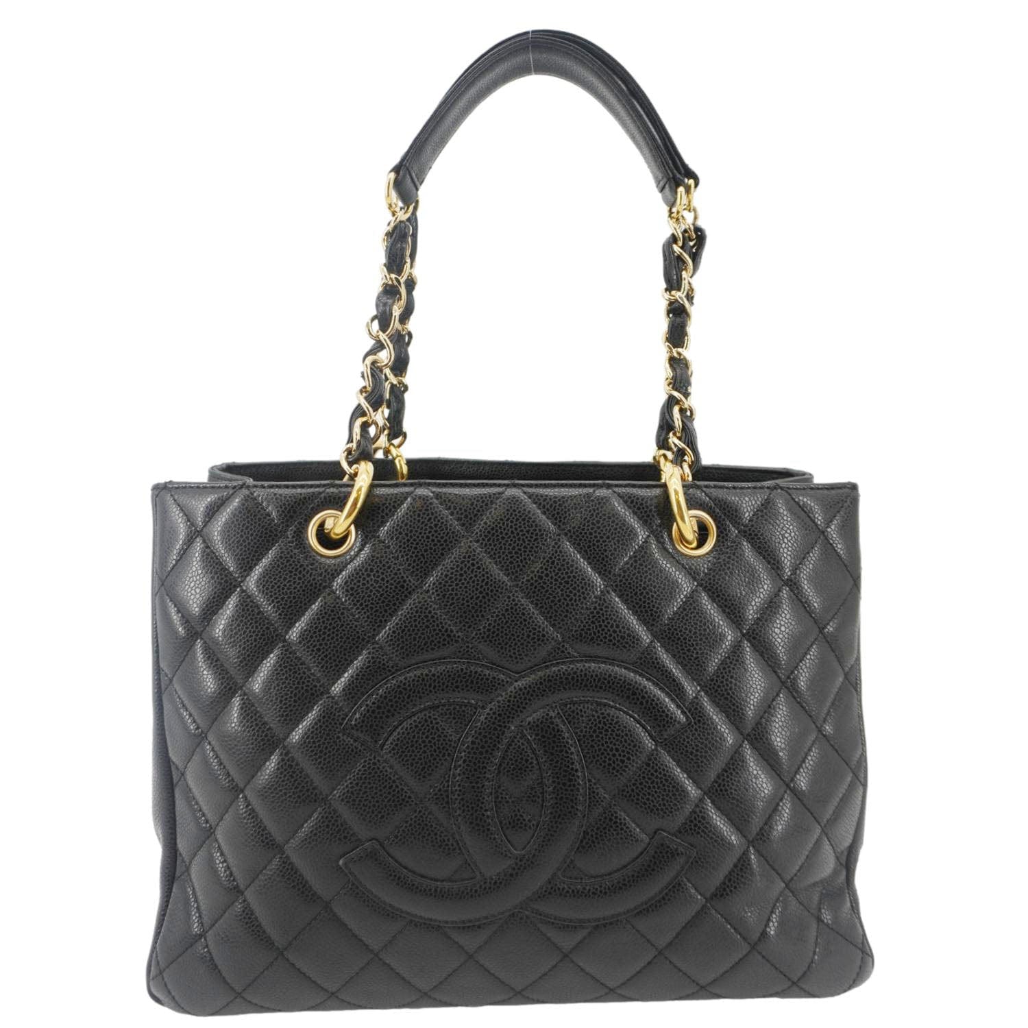 Chanel Grand Shopping Quilted Leather Tote Bag Black