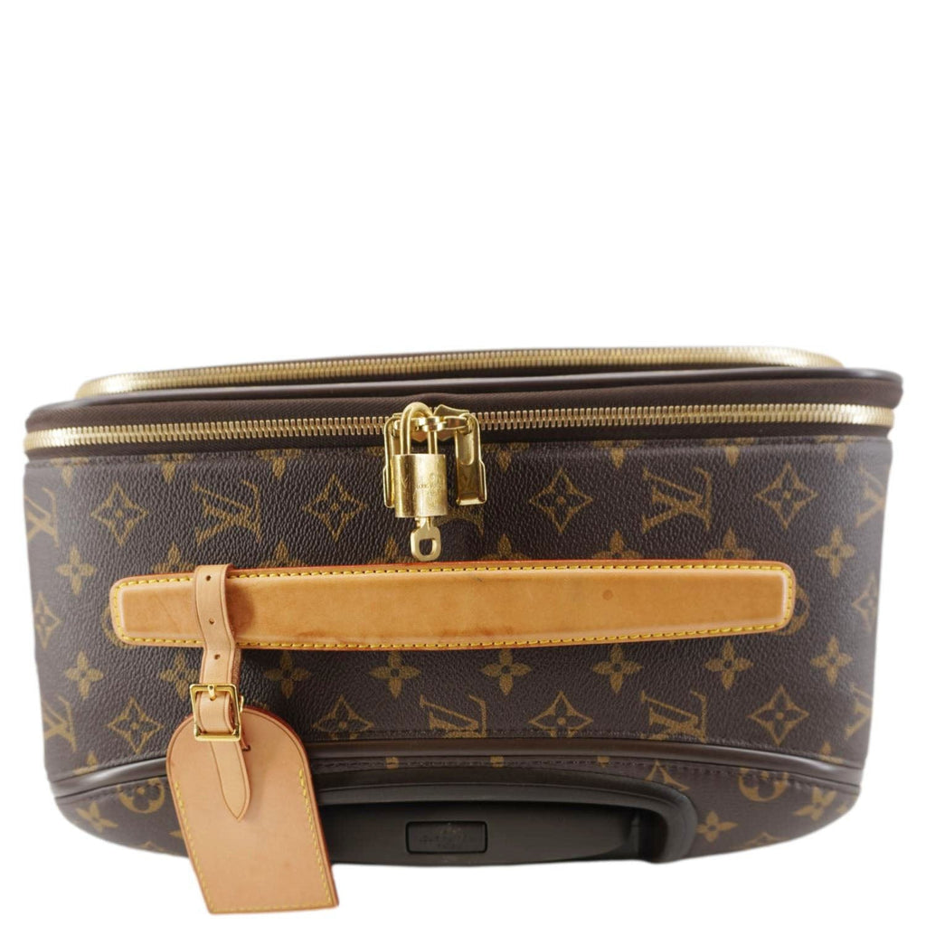 LOUIS VUITTON Pegase 55 Monogram Canvas Luggage Suitcase Travel Bag Brown