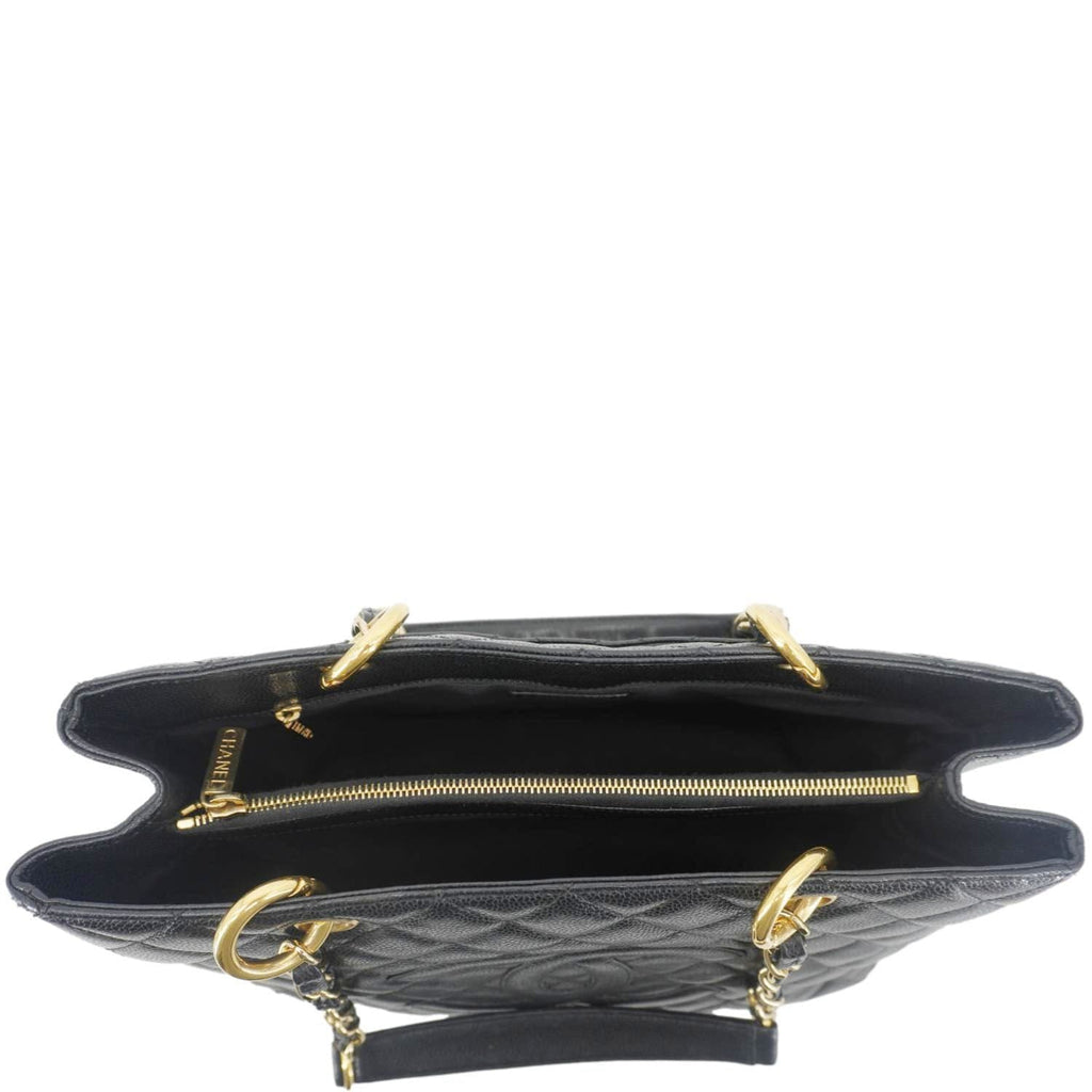 Chanel Grand Shopping Quilted Leather Tote Bag Black
