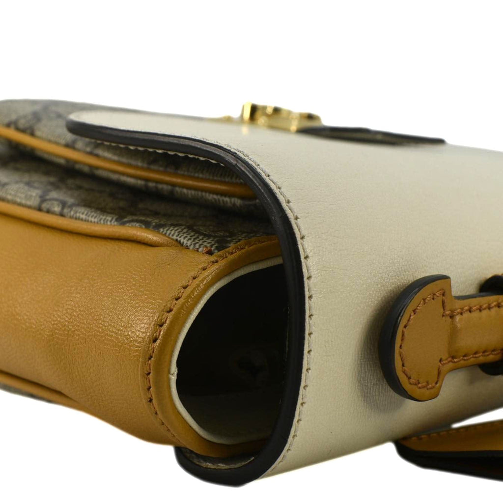 GUCCI Padlock Flap Gucci Canvas Shoulder Bag Beige 644527