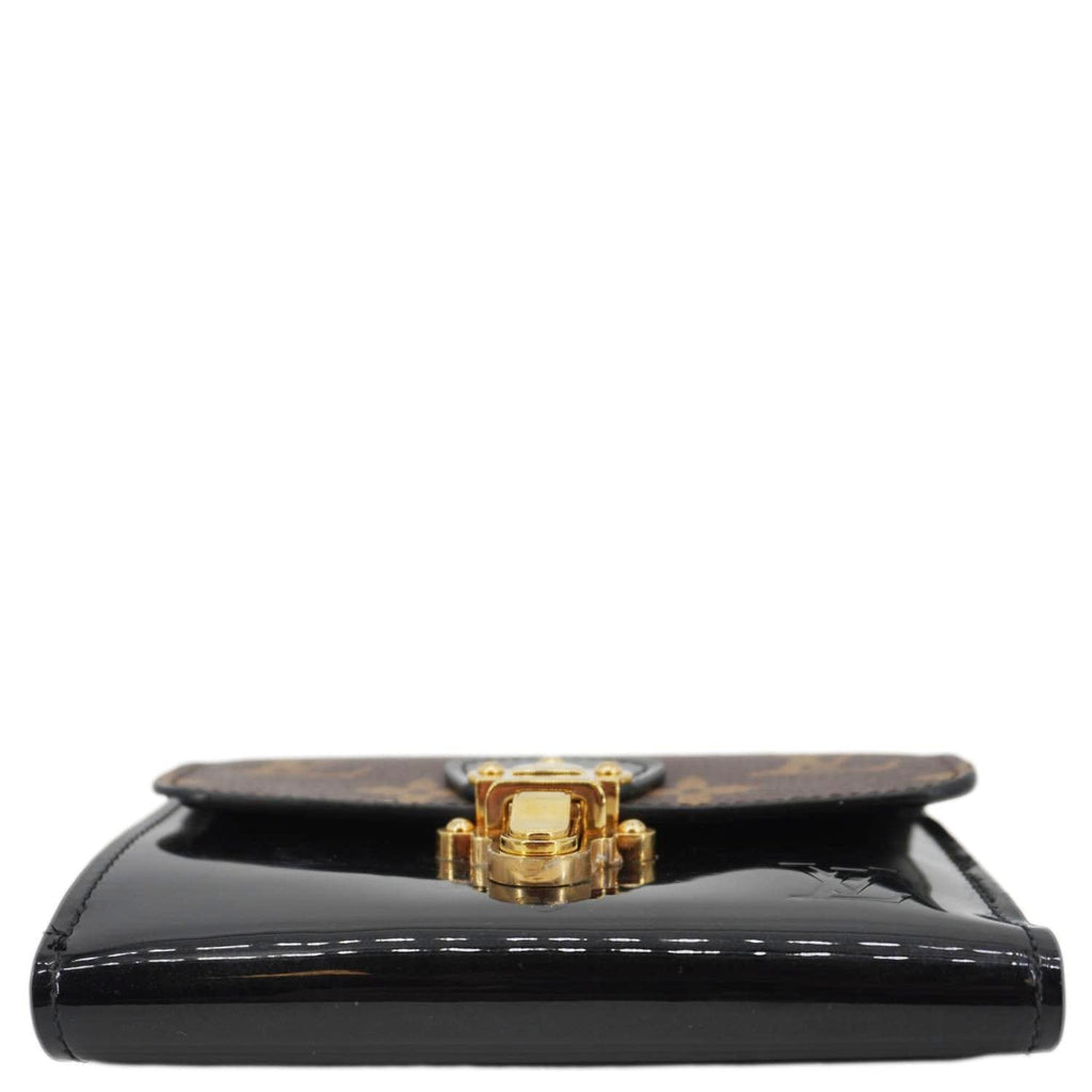 LOUIS VUITTON Cherrywood Monogram Canvas Compact Wallet Black