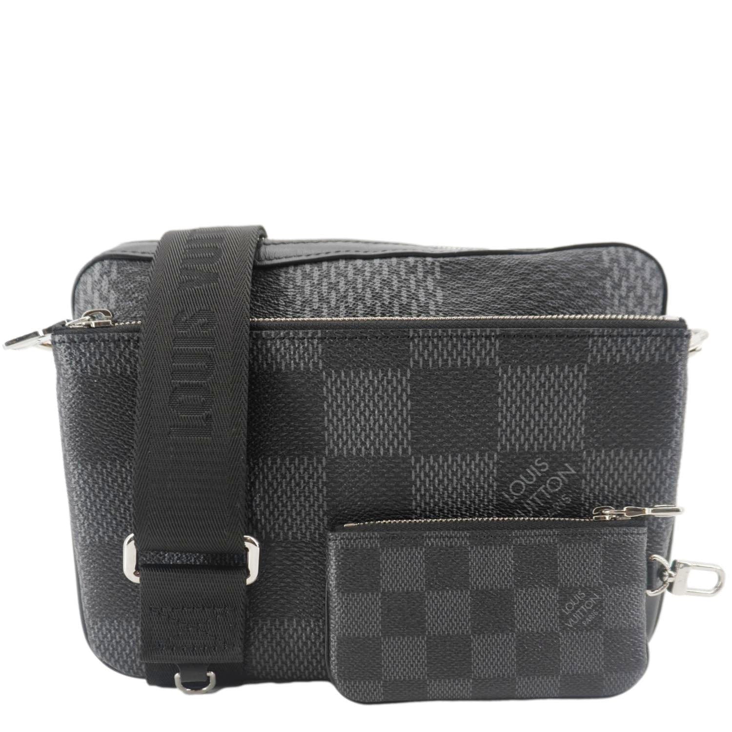 LOUIS VUITTON 3D Trio Damier Graphite Messenger Bag Black