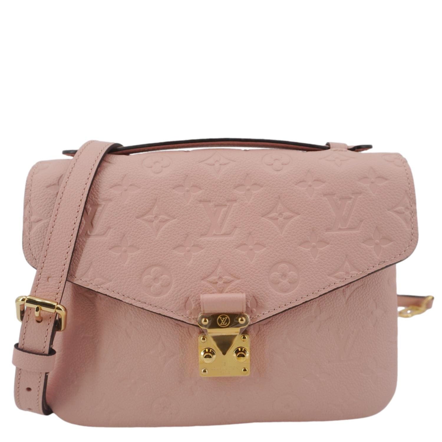 LOUIS VUITTON Metis Pochette Empreinte Leather Crossbody Bag Pink