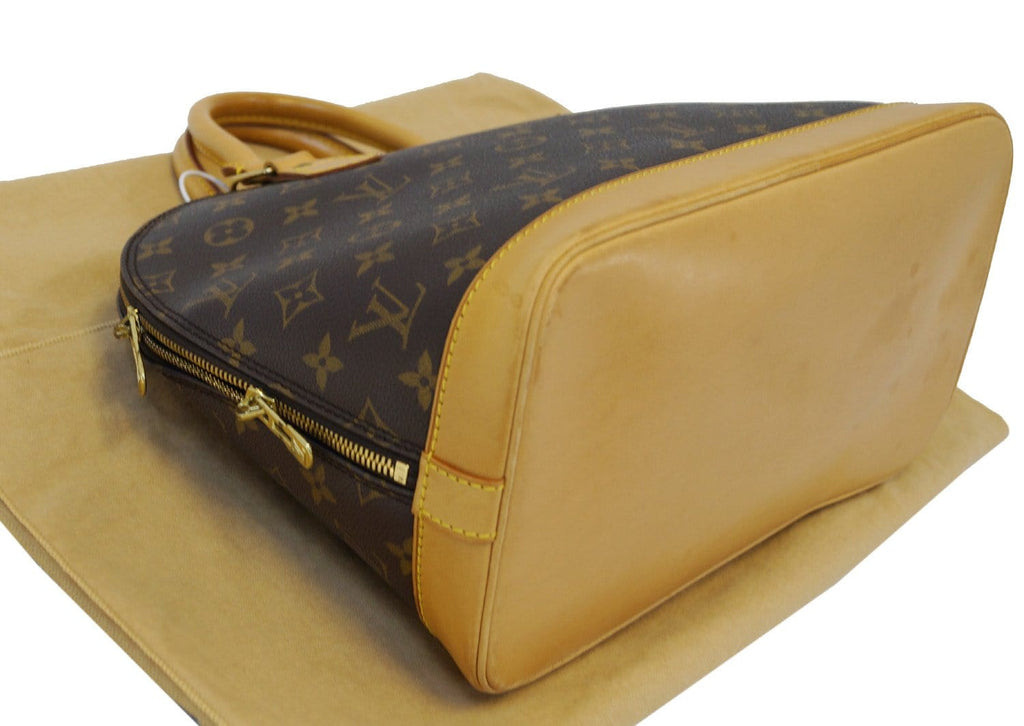 LOUIS VUITTON Monogram Canvas Alma Brown Satchel Handbag