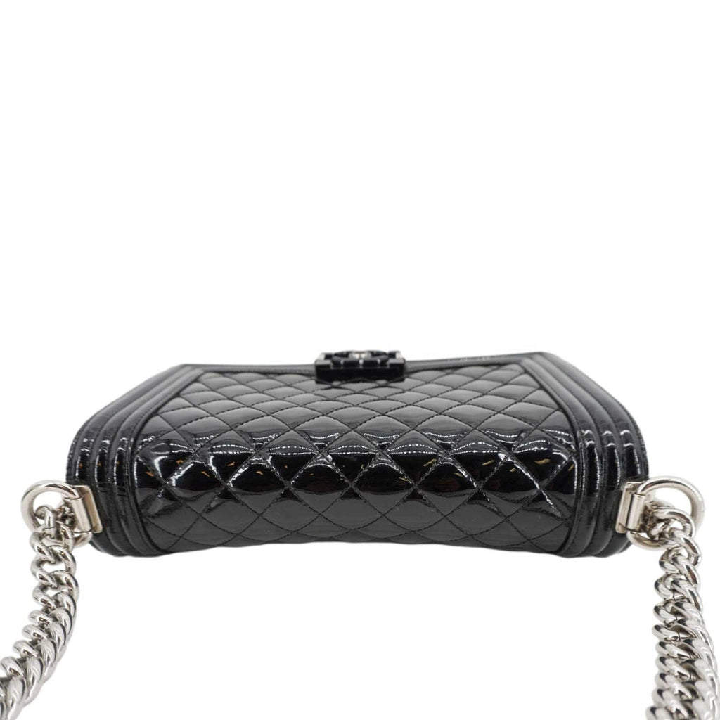 Chanel Boy Flap Medium Plexiglass Patent Leather Crossbody Bag Black