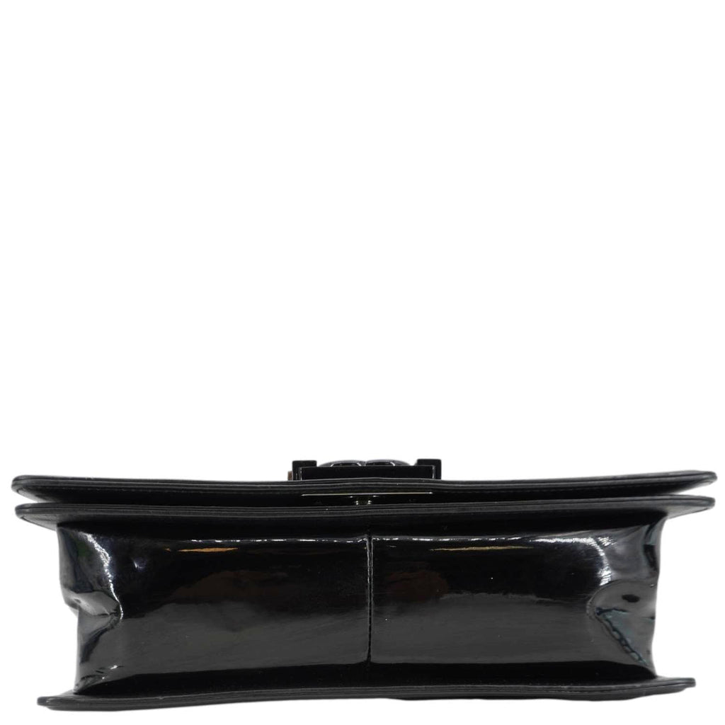 Chanel Boy Flap Medium Plexiglass Patent Leather Crossbody Bag Black