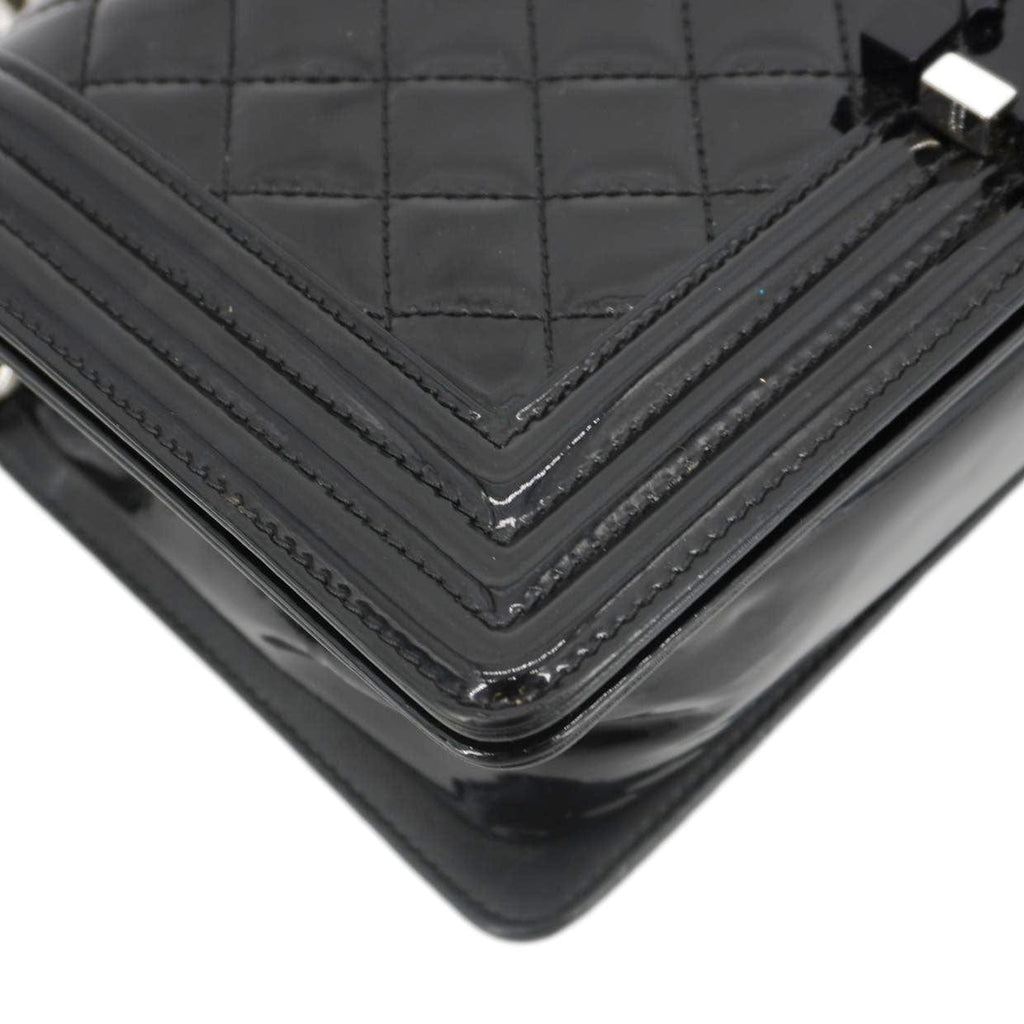 Chanel Boy Flap Medium Plexiglass Patent Leather Crossbody Bag Black