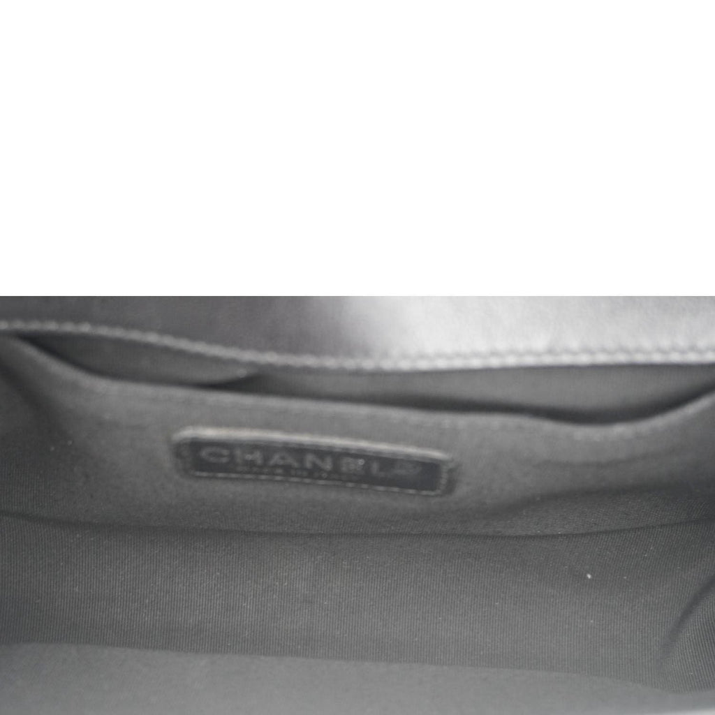 Chanel Boy Flap Medium Plexiglass Patent Leather Crossbody Bag Black