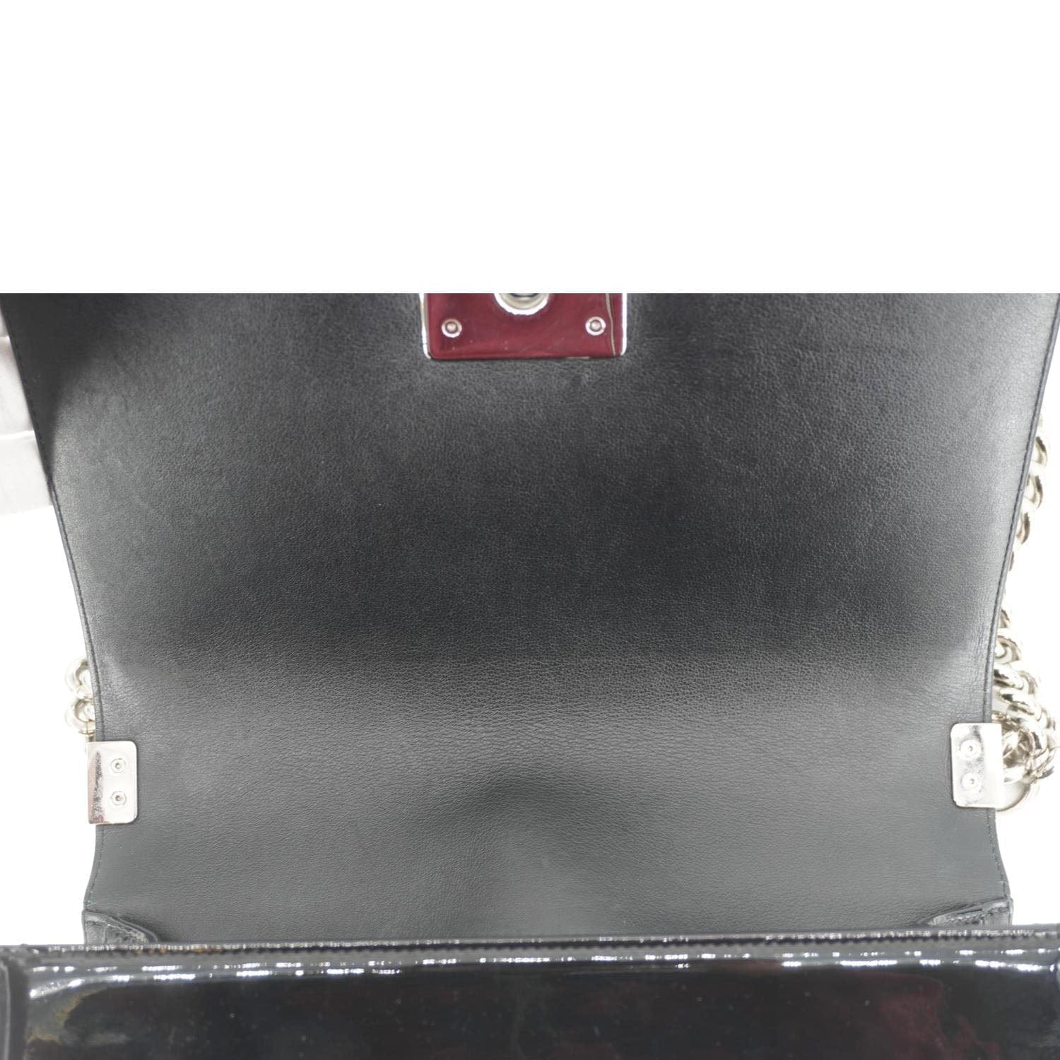 Chanel Boy Flap Medium Plexiglass Patent Leather Crossbody Bag Black