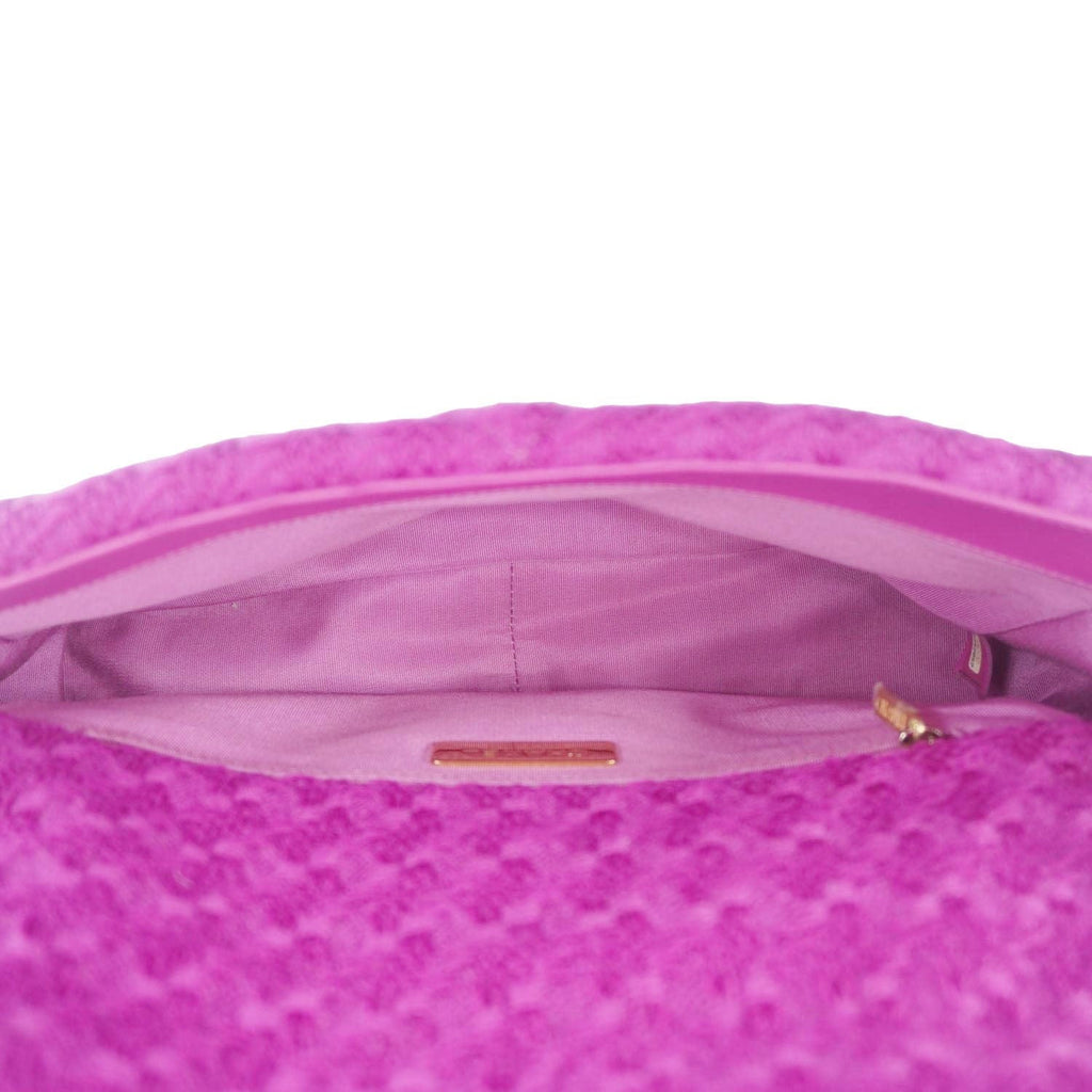 Chanel 19 Flap Quilted Tweed Shoulder Bag Purple
