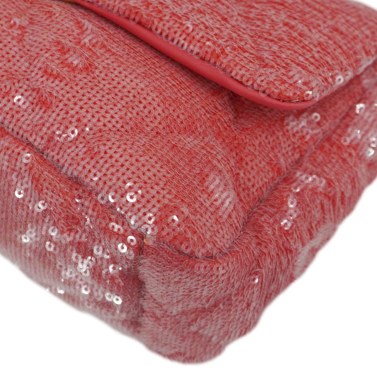 Chanel 19 Medium Flap Quilted Sequin Shoulder Bag Hot Pink