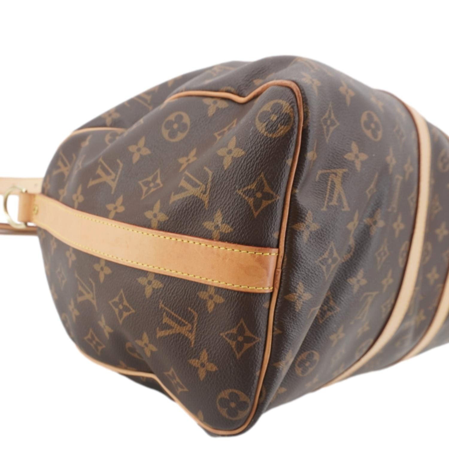 LOUIS VUITTON Keepall 45 Bandouliere Monogram Canvas Travel Bag Brown