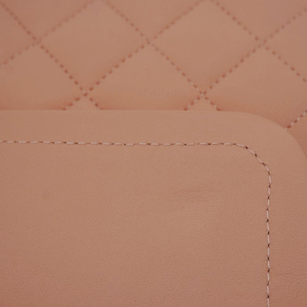 Chanel Classic Double Flap Quilted Leather Crossbody Bag Peach