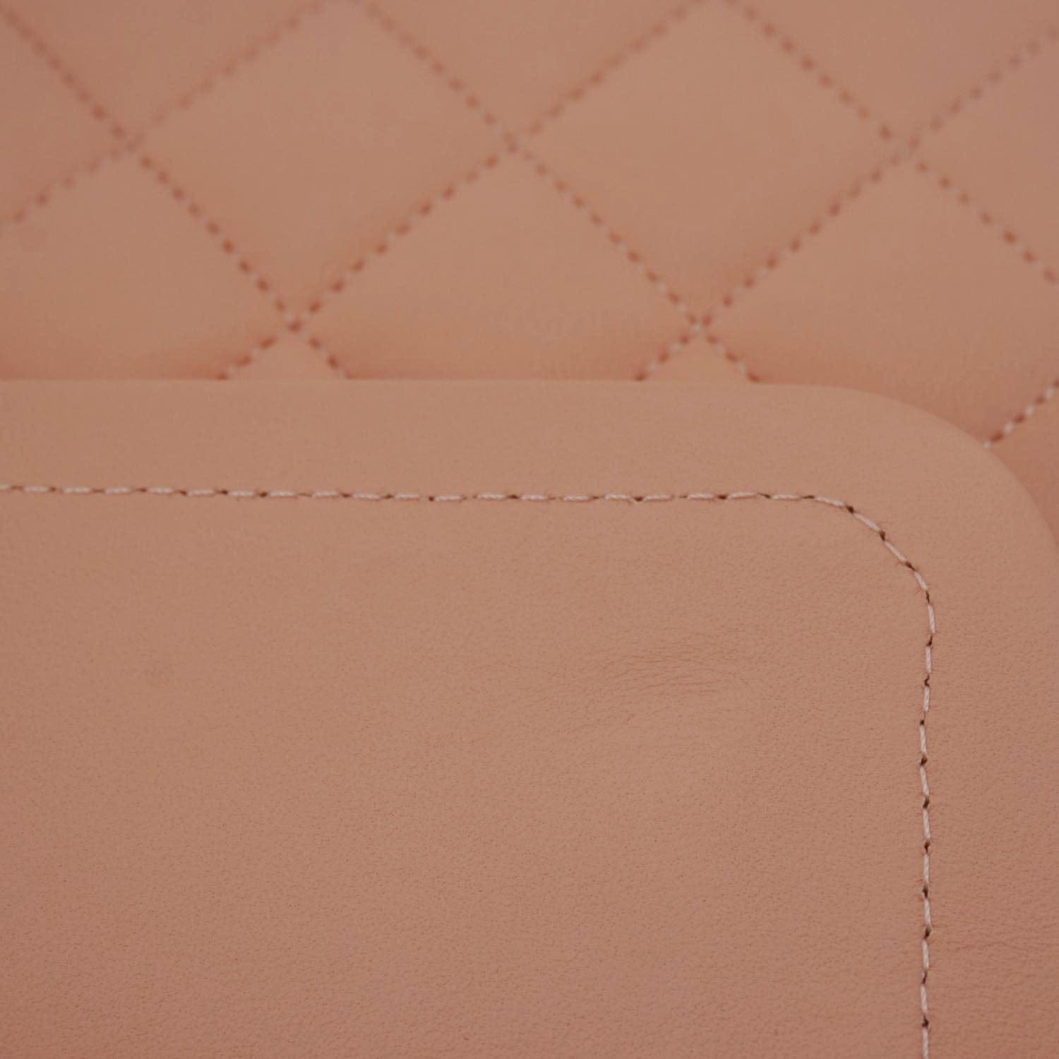 Chanel Classic Double Flap Quilted Leather Crossbody Bag Peach