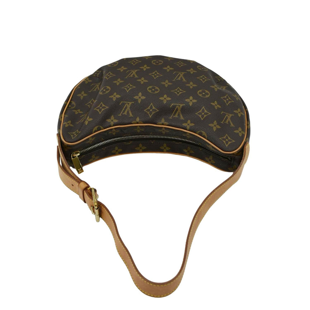 LOUIS VUITTON Croissant MM Monogram Canvas Shoulder Bag Brown