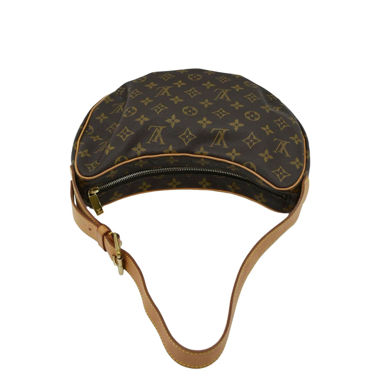 LOUIS VUITTON Croissant MM Monogram Canvas Shoulder Bag Brown