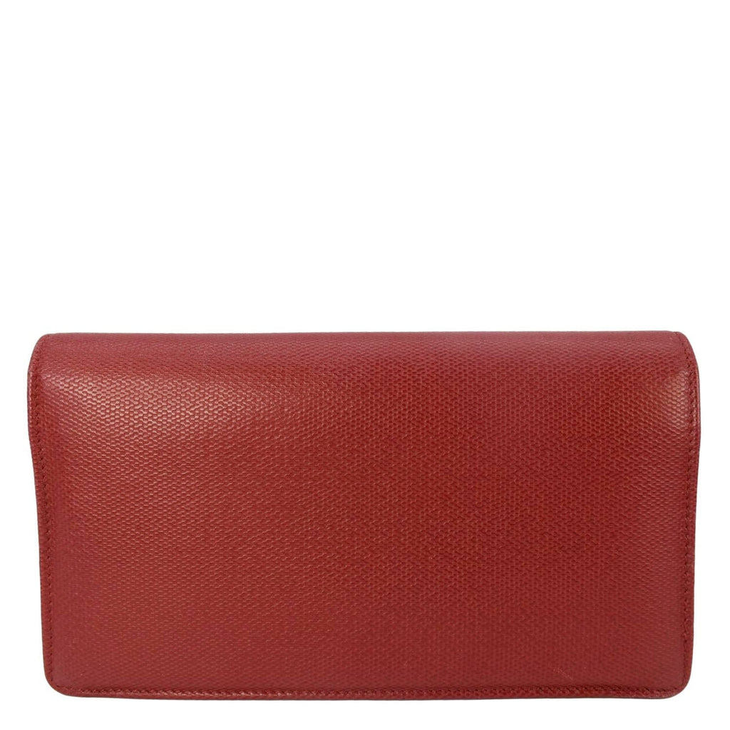 Chanel  Leather Long Wallet Red