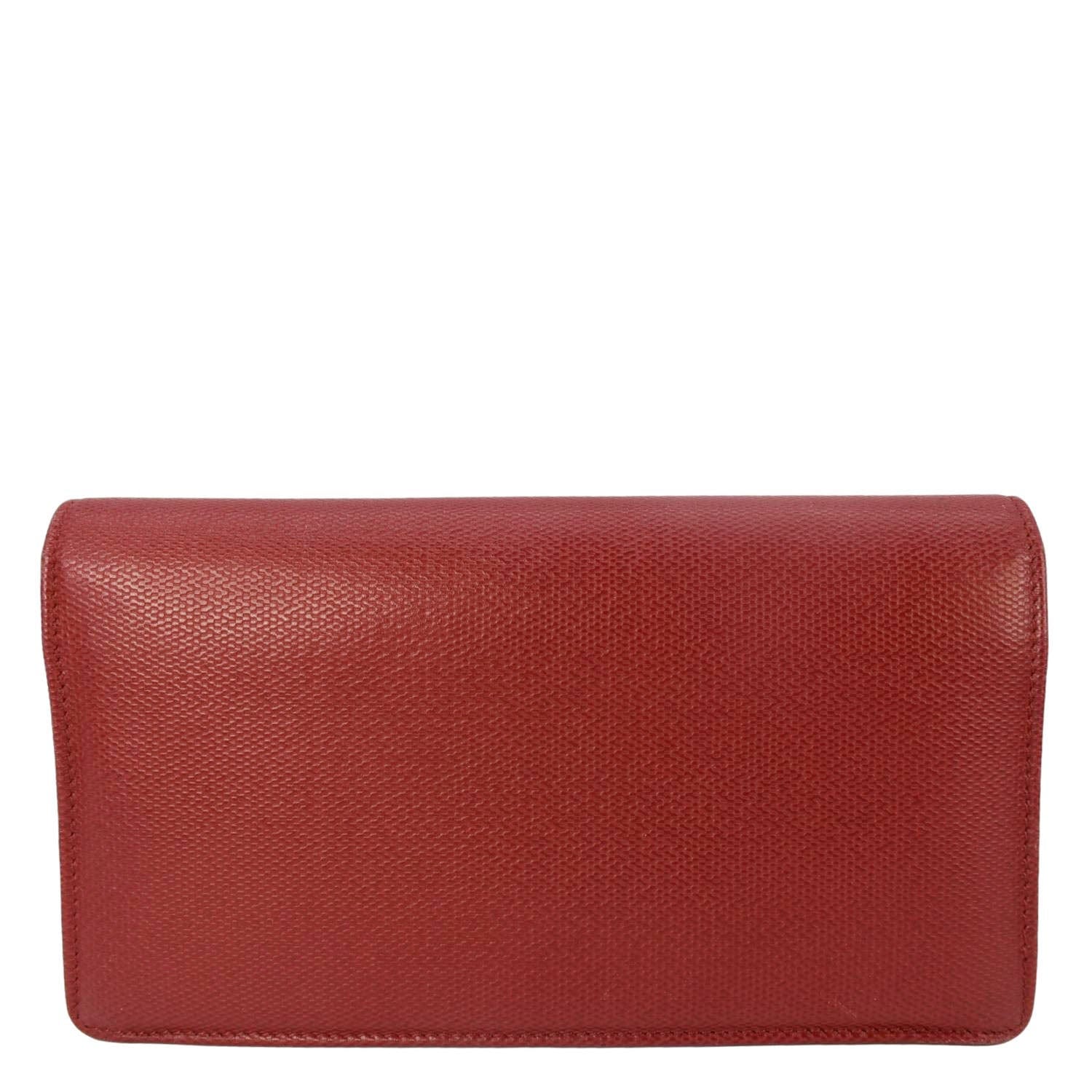 Chanel  Leather Long Wallet Red