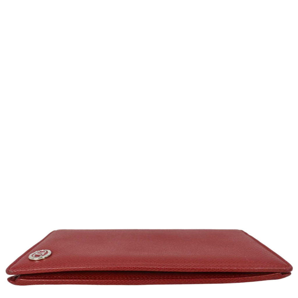 Chanel  Leather Long Wallet Red