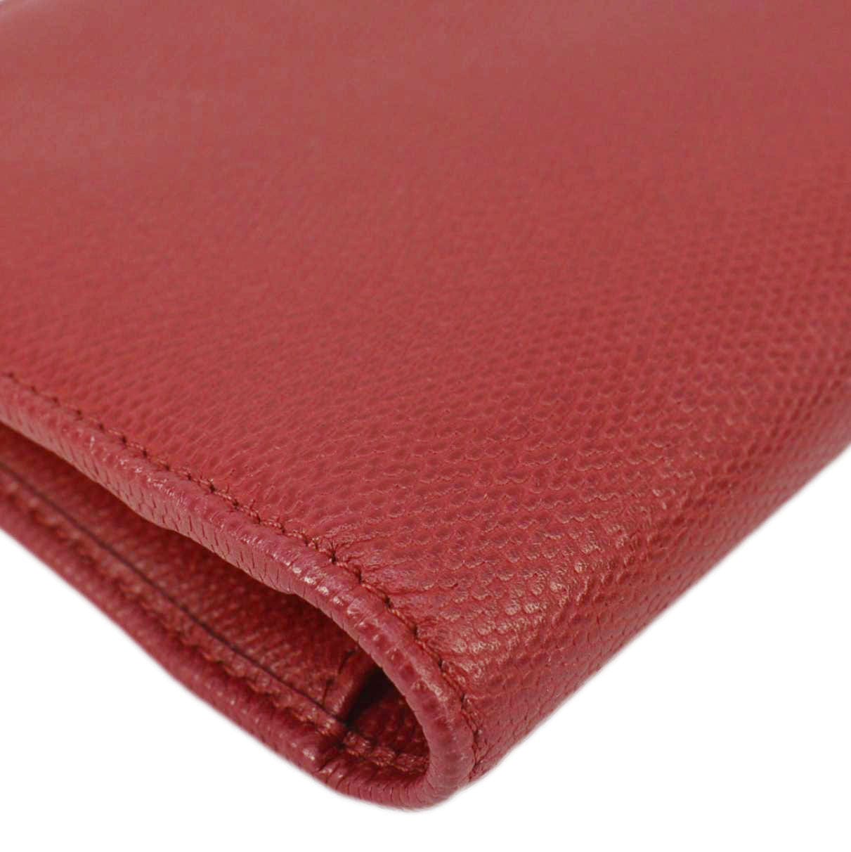 Chanel  Leather Long Wallet Red