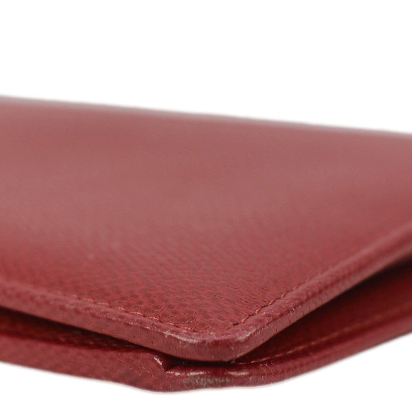 Chanel  Leather Long Wallet Red