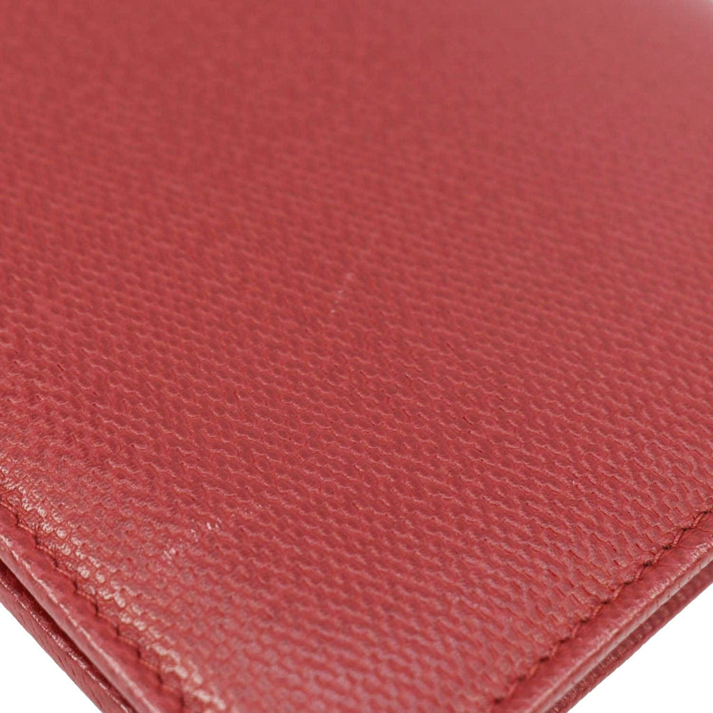 Chanel  Leather Long Wallet Red